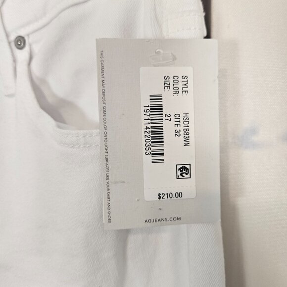 NWT Adriano Goldschmied Farrah Boot Jeans High Rise Size 27 White $210 - Picture 5 of 10